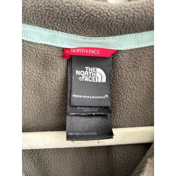 The North Face Polartec Quarter Zip Fleece Pull Over Jacket Brown Size Large - Picture 2 of 6